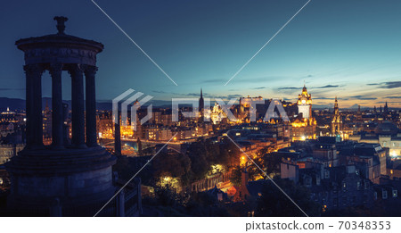 Edinburgh city skyline from Calton Hill., United Kingdom 70348353