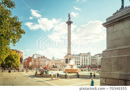 london trafalgar square, sunny day, UK 70348355