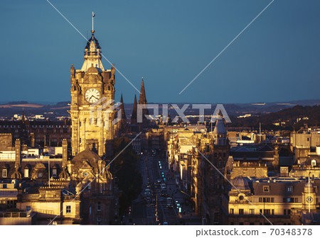 Edinburgh city skyline from Calton Hill., United Kingdom 70348378