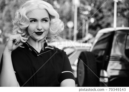 retro style woman retro style woman 70349143