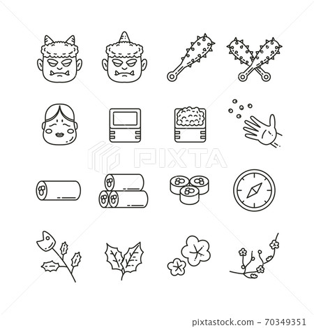 部分圖標集（1種顏色） 70349351