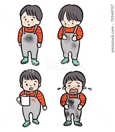 孩子們弄髒衣服的插圖集-插圖素材 [70349707] - PIXTA圖庫