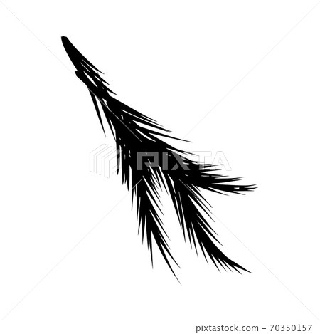 Spruce twig black silhouette vector stock illustration 70350157