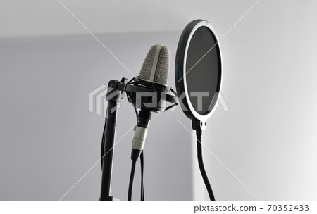 Studio microphone and pop filter 70352433