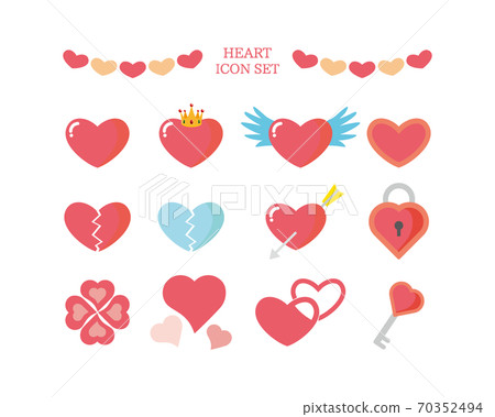 Heart icon set Valentine vector illustration - Stock Illustration ...
