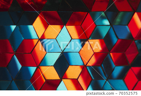 Colorful Tiles geometric pattern Reflection Art wall design Colorful Tiles geometric pattern Reflection Art wall design 70352575