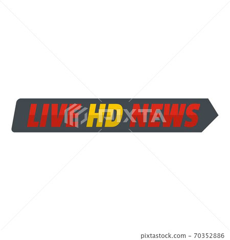Live hd news icon, flat style. 70352886
