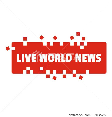 Live world news icon, flat style. Live world news icon, flat style. 70352898