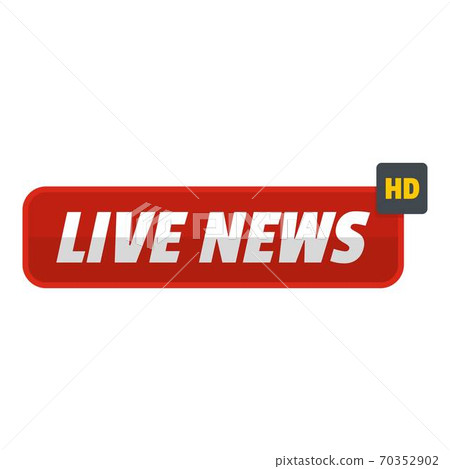 Live news icon, flat style. Live news icon, flat style. 70352902