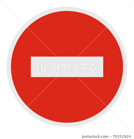 No entry icon, flat style. No entry icon, flat style. 70352924