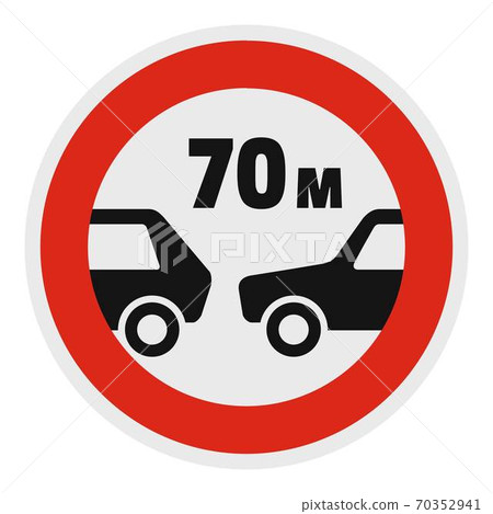 Safe distance icon, flat style. Safe distance icon, flat style. 70352941