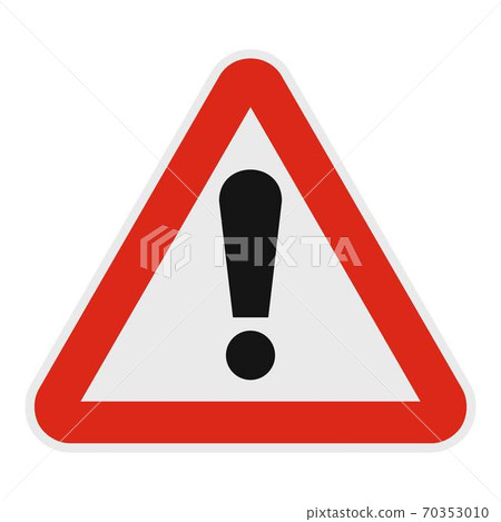 Exclamation point icon, flat style. Exclamation point icon, flat style. 70353010