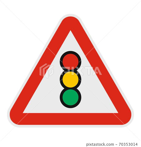 Traffic light icon, flat style. Traffic light icon, flat style. 70353014