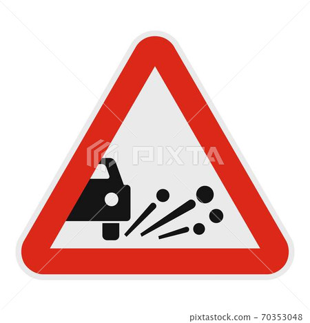 Ejection of gravel icon, flat style. Ejection of gravel icon, flat style. 70353048