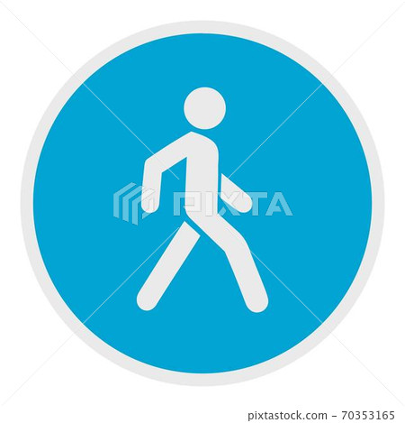 Walking man icon, flat style. 70353165