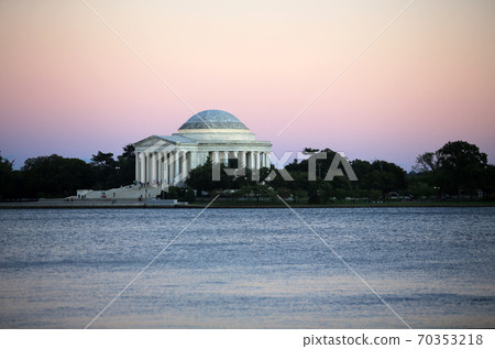 building, lake, sunset 70353218