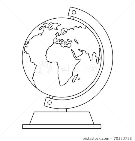 Globe icon, outline style. 70353738