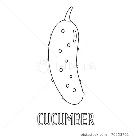 Cucumber icon, outline style. Cucumber icon, outline style. 70353761