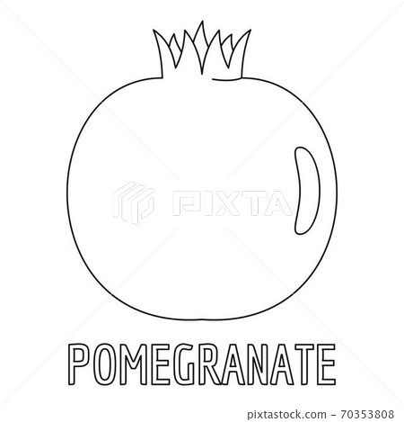 Pomegranate icon, outline style. Pomegranate icon, outline style. 70353808