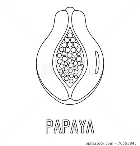 Papaya icon, outline style. Papaya icon, outline style. 70353843