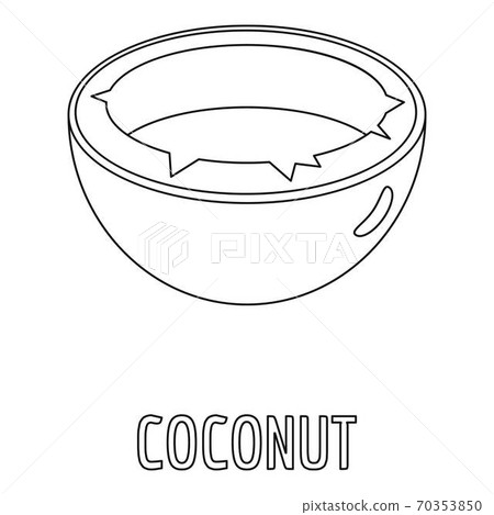 Coconut icon, outline style. 70353850
