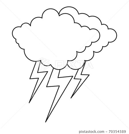 Lightning icon, outline style. Lightning icon, outline style. 70354389