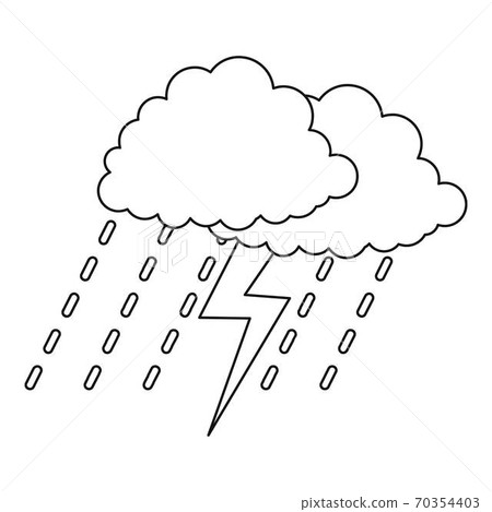 Thunderstorm icon, outline style. Thunderstorm icon, outline style. 70354403