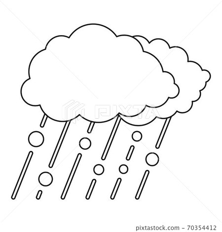 Snow and rain icon, outline style. 70354412