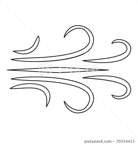Wind icon, outline style. 70354413