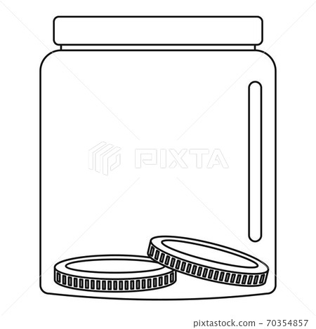 Money in jar icon, outline style. Money in jar icon, outline style. 70354857