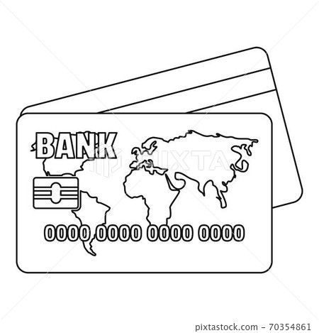 Credit card icon, outline style. Credit card icon, outline style. 70354861