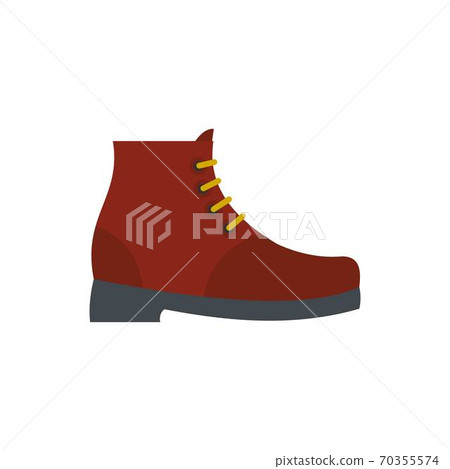 Hiking boots icon vector flat 70355574