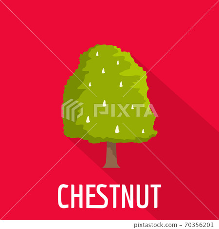 Chestnut tree icon, flat style Chestnut tree icon, flat style 70356201