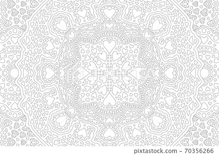 Art for coloring book with heart shapes 70356266