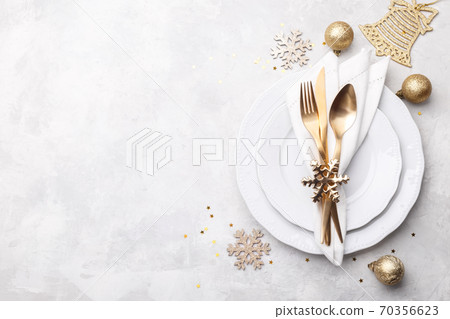 Christmas or new year table setting 70356623
