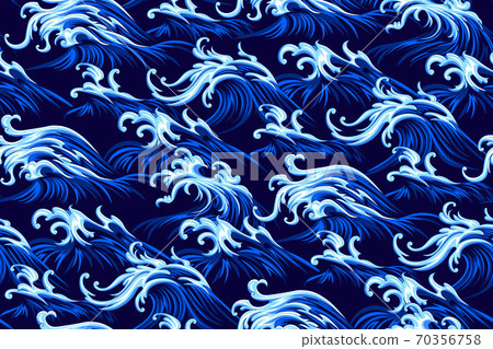 Oriental sea seamless decorative pattern 70356758