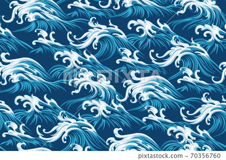 Oriental sea seamless decorative pattern 70356760