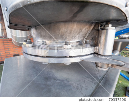Steel pipe flange connected by tighten bolt and nuts 70357208