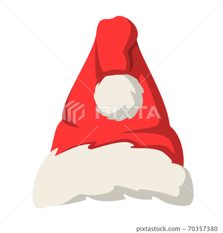 Red Santa Claus hat vector isolated. Christmas decoration 70357380