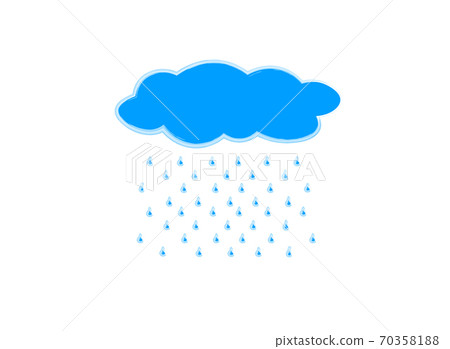 Blue cloud with drops on white background, vector illustration 70358188