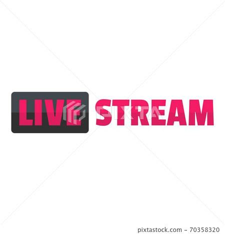 Live stream icon, flat style. Live stream icon, flat style. 70358320