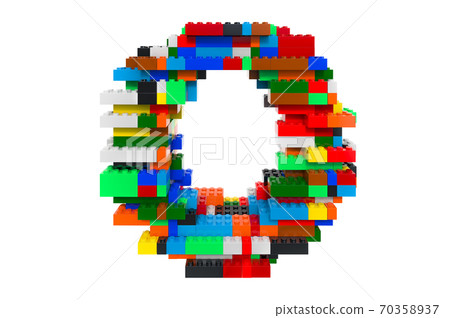 Letter O from colorful building toy blocks, 3D rendering Letter O from colorful building toy blocks, 3D rendering 70358937