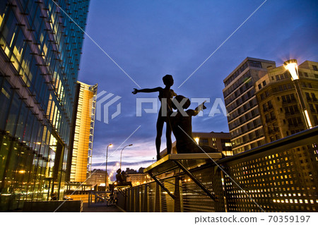 Statues fronting the Charlemagne building in Brussels Statues fronting the Charlemagne building in Brussels 70359197