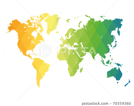 Map of World. Multicolor low poly gradient of rhombus shapes. Modern vector polygonal design 70359360