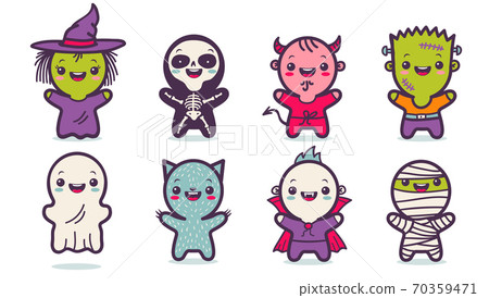 Vector Halloween monsters. Vector Halloween monsters. 70359471