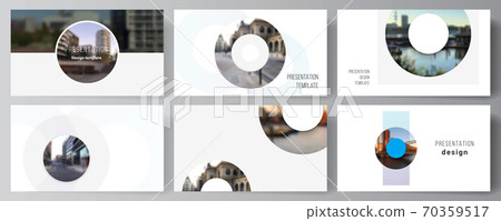 Vector layout of the presentation slides design business templates, multipurpose template for presentation brochure, cover. Background template with rounds, circles for IT, technology. Minimal style. Vector layout of the presentation slides design business templates, multipurpose template for presentation brochure, cover. Background template with rounds, circles for IT, technology. Minimal style. 70359517