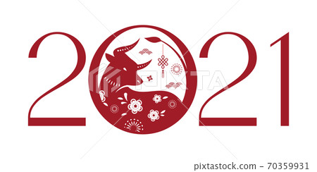 Chinese new year 2021 year of the ox, Chinese zodiac symbol 70359931