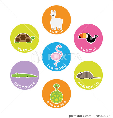 South American wild animals collection. Set of... - Stock Illustration  [70360272] - PIXTA
