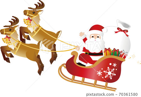 Santa Claus on a Christmas sleigh Illustration material 70361580