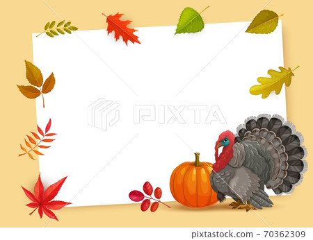 Frame with Thanks Giving day cartoon vector border 70362309